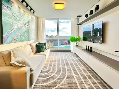 Apartamento de 1 dormitório mobiliado com vista para a infraestrutura no Edifício Livin Resort House em Atlântida — foto 4
